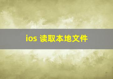 ios 读取本地文件